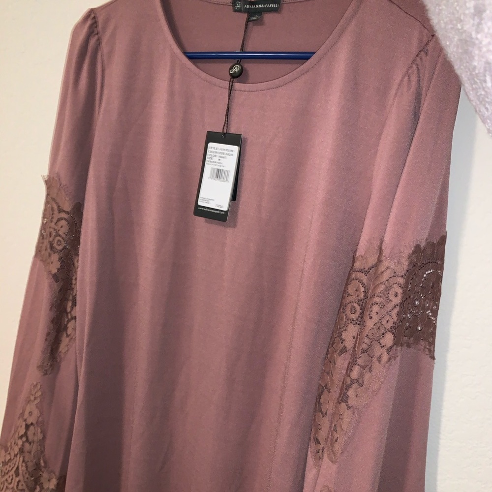 Adrianna Papell Bell Sleeve Knit Lace Top